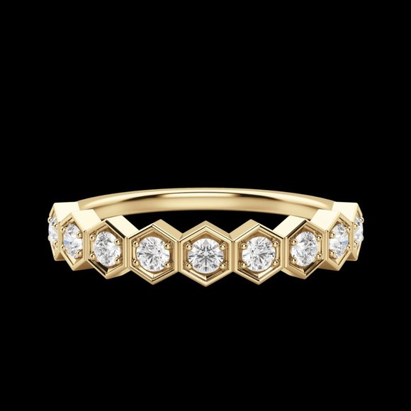 Hexagon Wedding Band - Picture 5 of 8